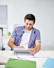 Image showing high school student with tablet pc in classroom