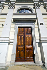 Image showing  italy  sumirago church    the old  entrance   mosaic sunny  