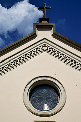 Image showing abbiate cross church varese italy the old rose window    sunny d