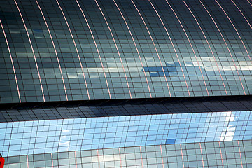 Image showing glass   some blue palace skyscraper     centre  