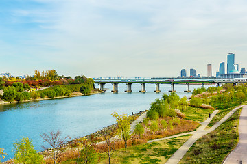 Image showing Skyline of Seoul and the Han River