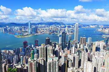 Image showing Victoria Harbour, Hong Kong, shot from the Peak