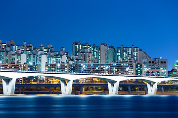 Image showing Seoul cityscape at night