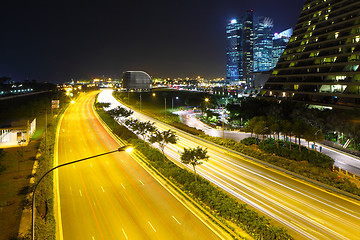 Image showing Singapore city skyline at night