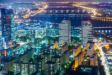 Image showing Seoul city at night