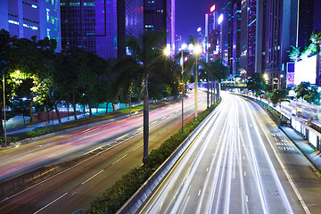 Image showing Traffic in Hong Kong at night