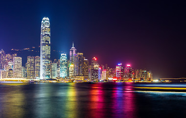 Image showing Hong Kong night view of skyline