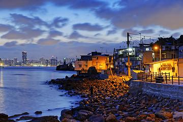 Image showing Fishing Village under Magic Hour