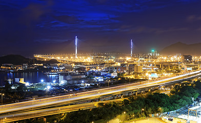 Image showing Hong Kong West Kowloon Corridor highway bridge 