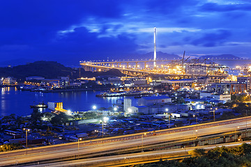 Image showing Hong Kong West Kowloon Corridor highway bridge 
