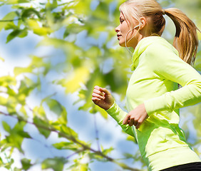 Image showing woman jogging outdoors