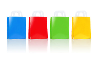 Image showing many blank colorful shopping bags