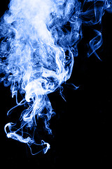 Image showing Blue smoke on black background