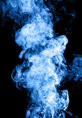 Image showing Blue smoke on black background
