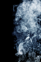 Image showing Fluffy Puffs of Smoke and Fog on Black Background
