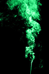 Image showing Green smoke on black background