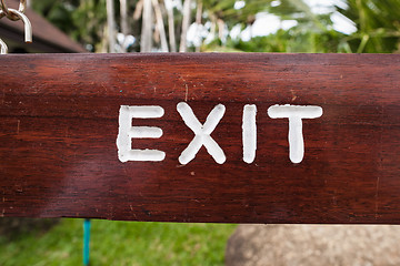 Image showing Exit sign at park