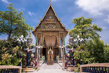 Image showing Buddhist pagoda. Temple complex Wat Plai Laem on Samui island