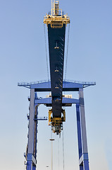 Image showing sea cargo port large cranes