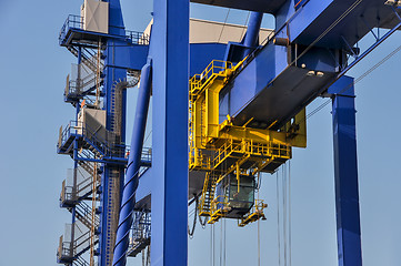 Image showing sea cargo port large cranes