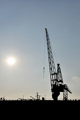 Image showing the sea cargo port skyline