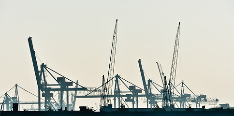 Image showing the sea cargo port skyline