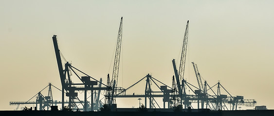 Image showing the sea cargo port skyline