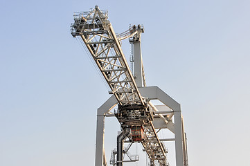 Image showing sea cargo port large cranes
