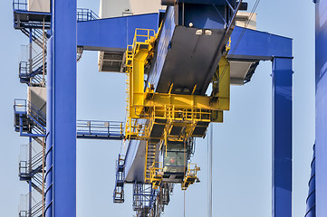 Image showing sea cargo port large cranes