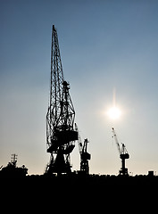 Image showing the sea cargo port skyline