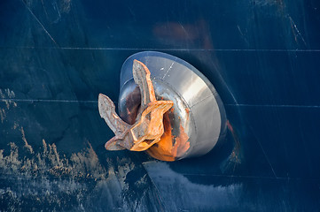 Image showing large anchor on board  ship