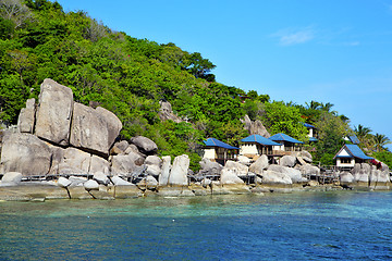 Image showing asia kho tao   rocks house boat in thailand  