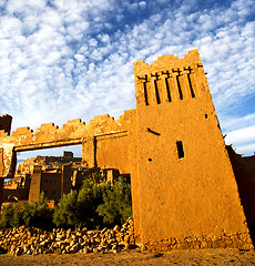 Image showing africa  in histoycal maroc  old construction  and the blue cloud