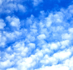 Image showing in the blue sky white soft clouds and abstract background