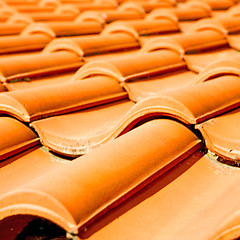 Image showing old roof in italy the line and texture of diagonal architecture