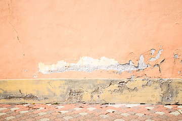 Image showing  cracked  step    in  italy old wall and background