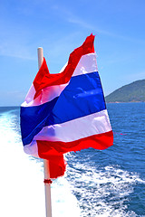 Image showing waving flag  asia  kho samu bay isle    in    south china sea 