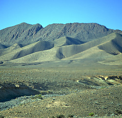 Image showing valley hill   in   africa morocco the atlas dry mountain ground 