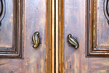 Image showing abstract  house  door     in italy  lombardy    nail