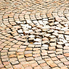 Image showing  cracked  step   brick in  italy old wall and texture material t