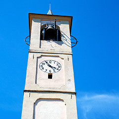 Image showing monument  clock tower in italy europe old  stone and bell