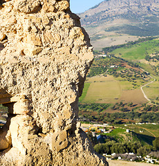 Image showing from high in the village morocco africa field and constructions