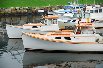 Image showing Fishing boats in harbor