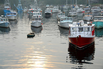 Image showing Fishing boats in harbor