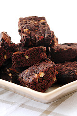 Image showing Homemade chocolate brownies