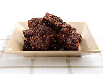 Image showing Homemade chocolate brownies