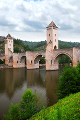 Image showing Valentre bridge in Cahors France