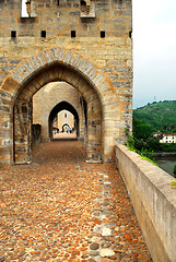 Image showing Valentre bridge in Cahors, France