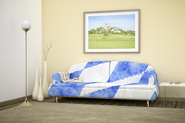 Image showing Bavarian colors sofa