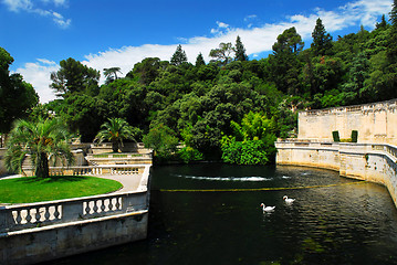 Image showing Jardin de la Fontaine in Nimes France